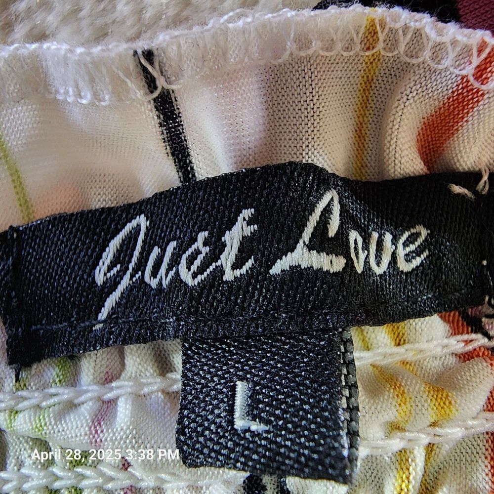 Just Love Maxi Sun Dress Size Large Striped Geometric Ruched Strapless Pullover - Picture 9 of 10